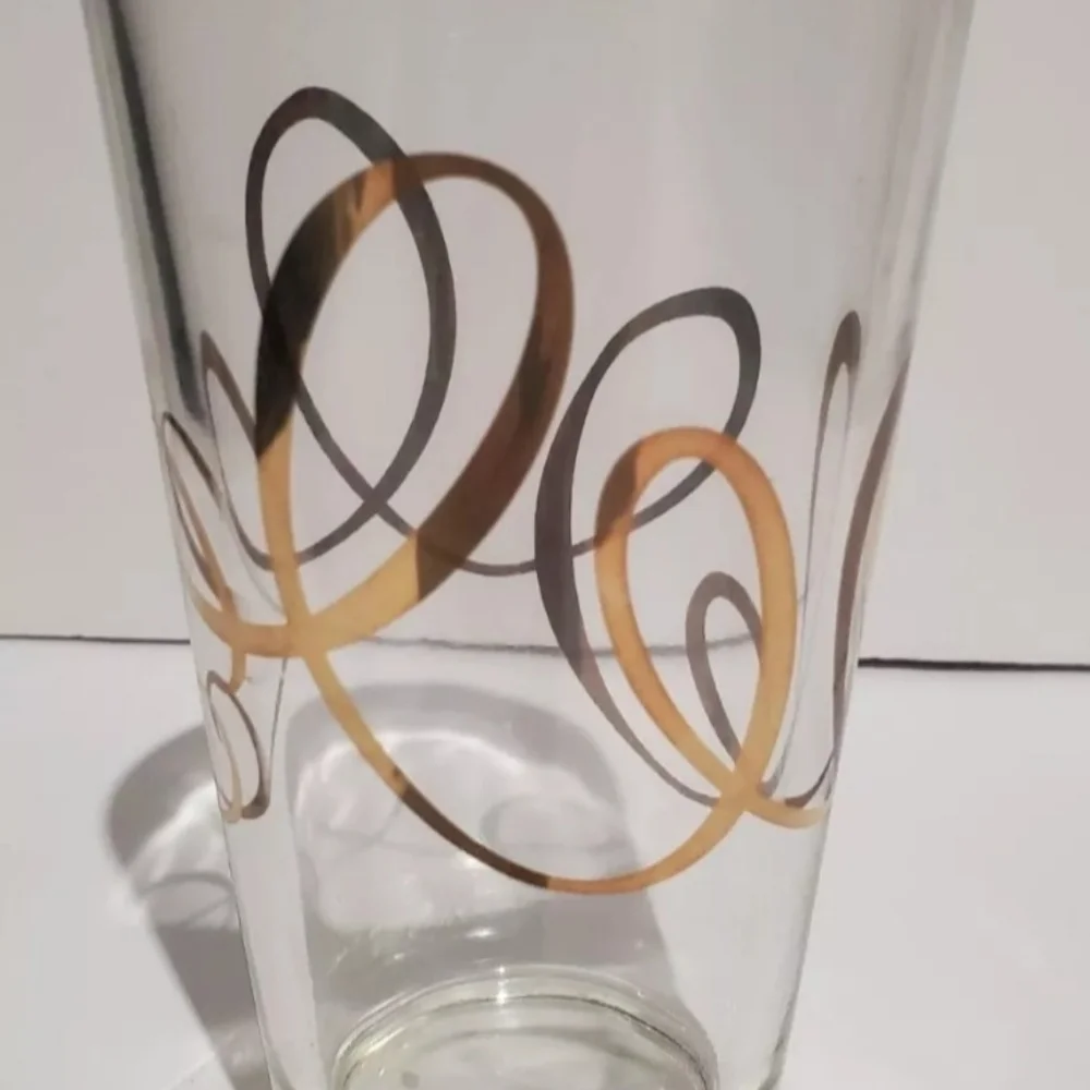 4 Gold Swerl 16oz Buffet Glasses